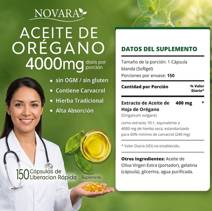 Aceite de Orégano – 4000mg Carvacrol Softgels
